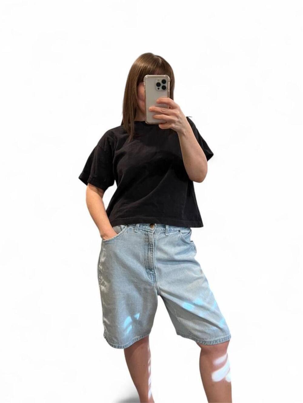 Vintage 90s Light Wash Denim Bermuda Shorts